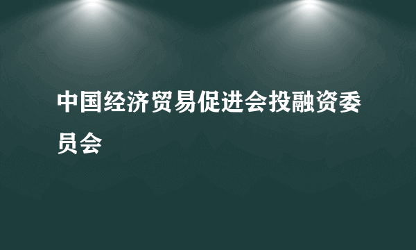 中国经济贸易促进会投融资委员会