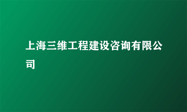 上海三维工程建设咨询有限公司