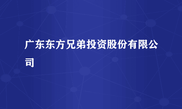 广东东方兄弟投资股份有限公司