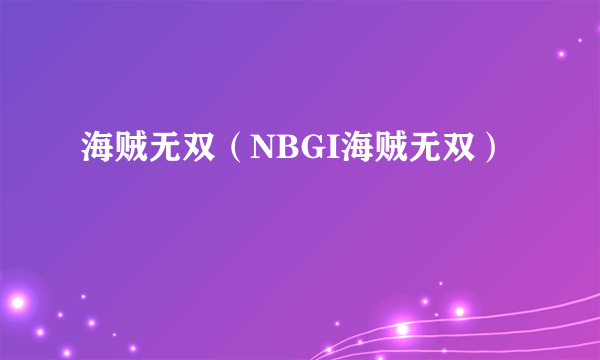 海贼无双（NBGI海贼无双）