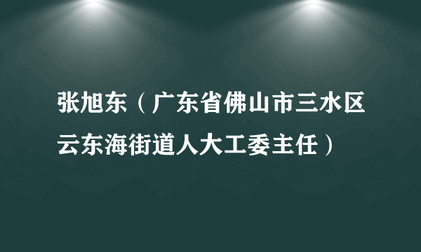 张旭东（广东省佛山市三水区云东海街道人大工委主任）