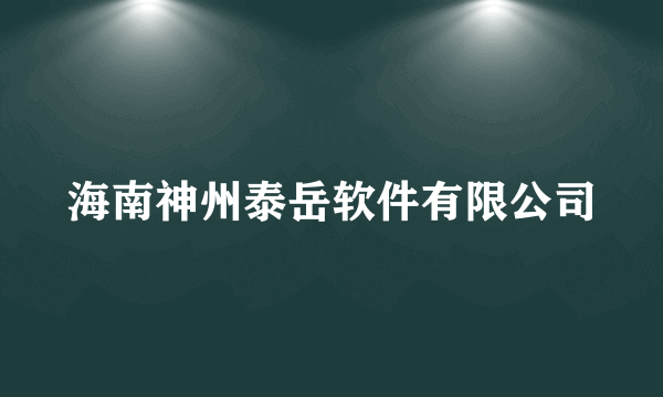 海南神州泰岳软件有限公司