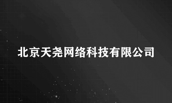 北京天尧网络科技有限公司