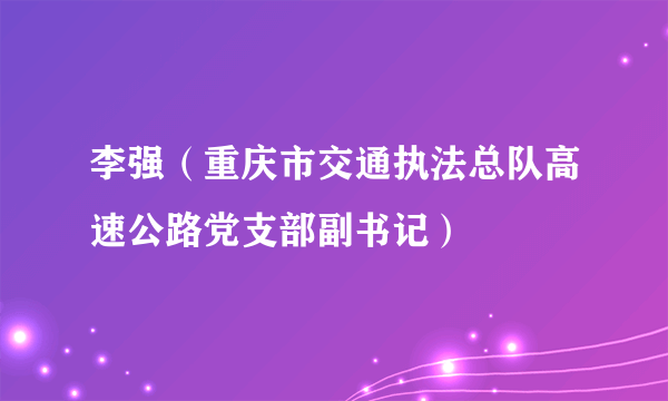 李强（重庆市交通执法总队高速公路党支部副书记）