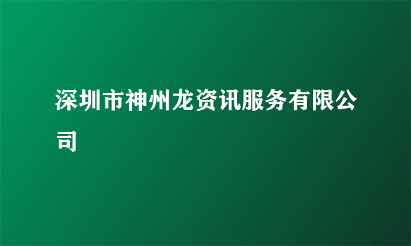 深圳市神州龙资讯服务有限公司