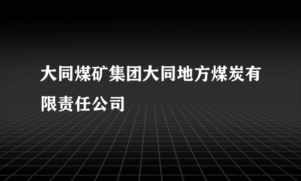 大同煤矿集团大同地方煤炭有限责任公司