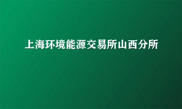 上海环境能源交易所山西分所