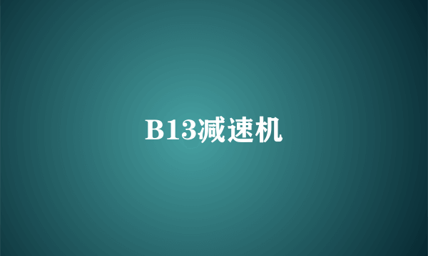 B13减速机