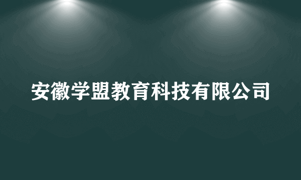 安徽学盟教育科技有限公司