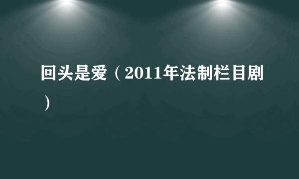 回头是爱（2011年法制栏目剧）