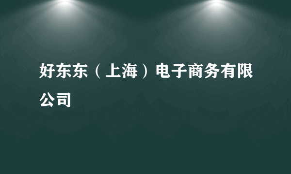 好东东（上海）电子商务有限公司