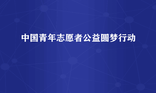 中国青年志愿者公益圆梦行动