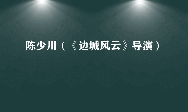 陈少川（《边城风云》导演）