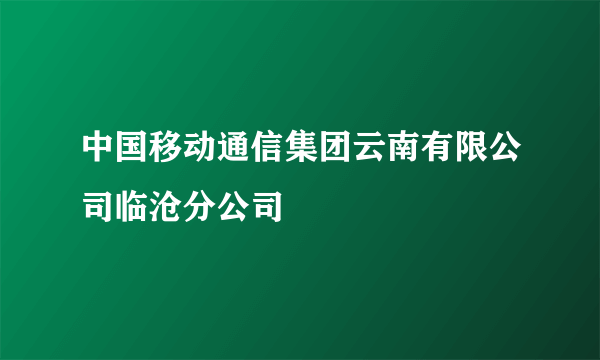 中国移动通信集团云南有限公司临沧分公司