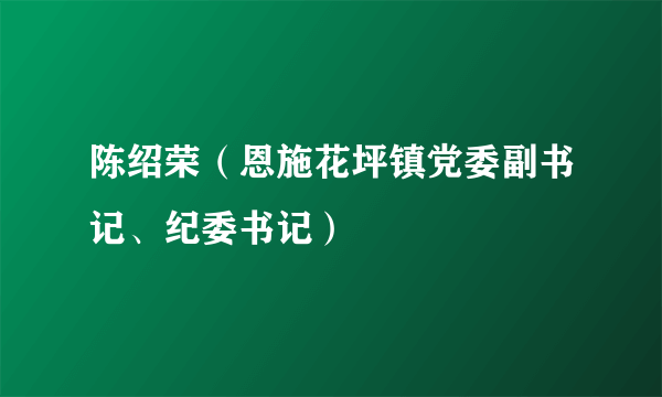 陈绍荣（恩施花坪镇党委副书记、纪委书记）