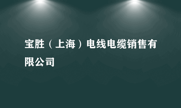 宝胜（上海）电线电缆销售有限公司