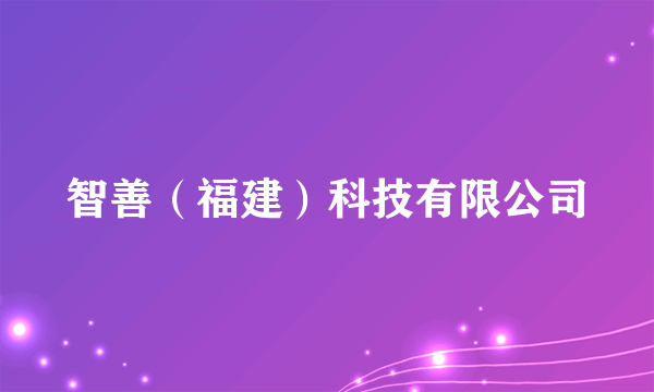 智善（福建）科技有限公司