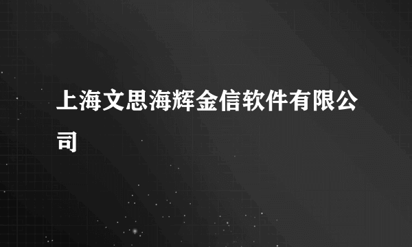 上海文思海辉金信软件有限公司