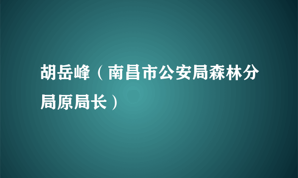 胡岳峰（南昌市公安局森林分局原局长）