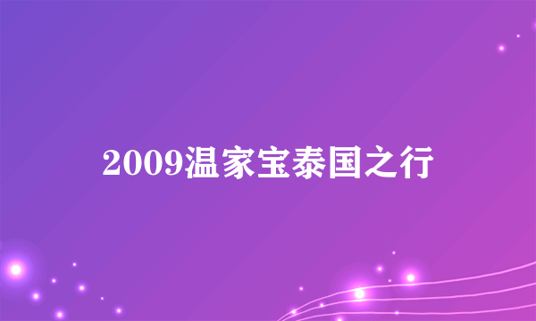 2009温家宝泰国之行