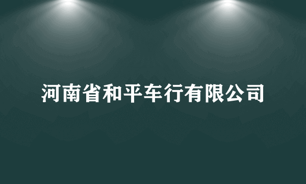 河南省和平车行有限公司