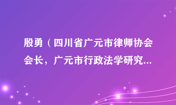 殷勇（四川省广元市律师协会会长，广元市行政法学研究会副会长）