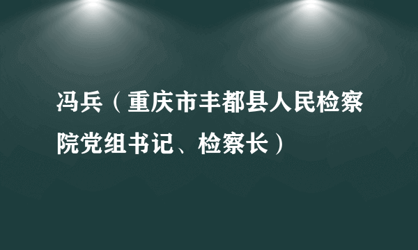 冯兵（重庆市丰都县人民检察院党组书记、检察长）