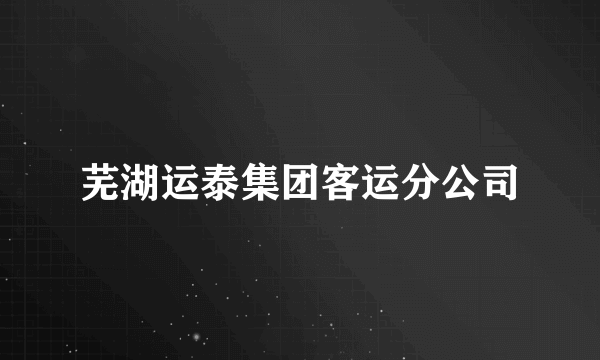 芜湖运泰集团客运分公司