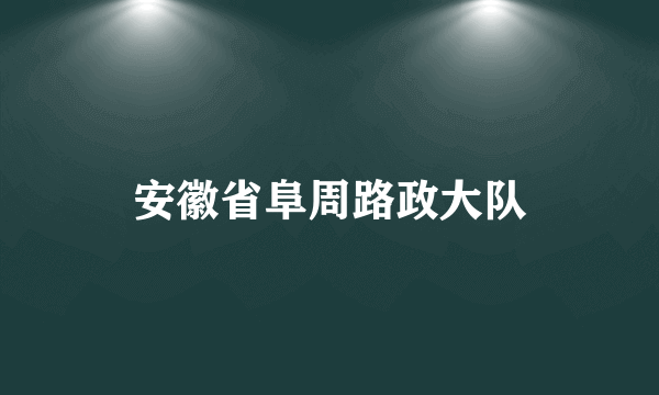 安徽省阜周路政大队