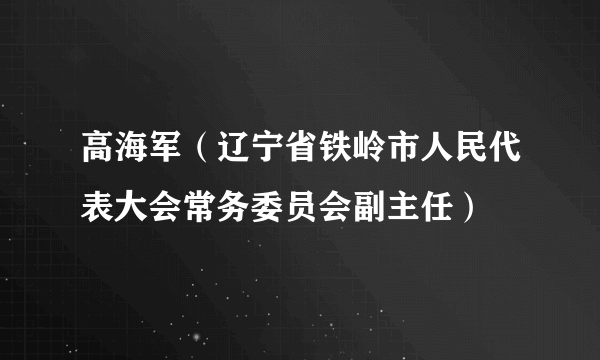 高海军（辽宁省铁岭市人民代表大会常务委员会副主任）