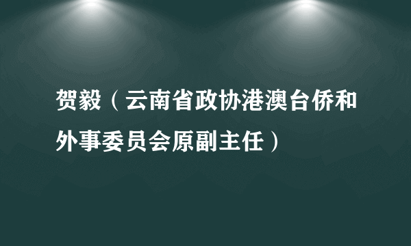 贺毅（云南省政协港澳台侨和外事委员会原副主任）