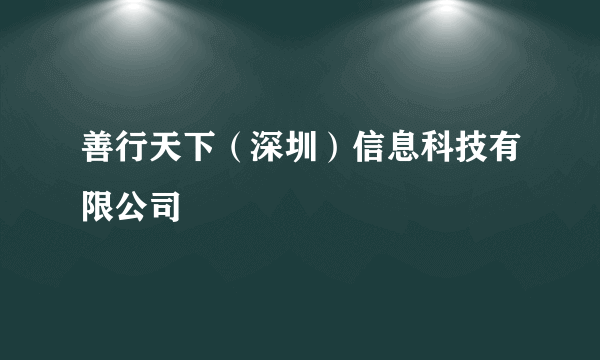 善行天下（深圳）信息科技有限公司