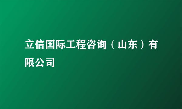 立信国际工程咨询（山东）有限公司