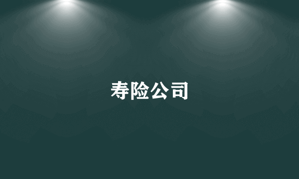 寿险公司