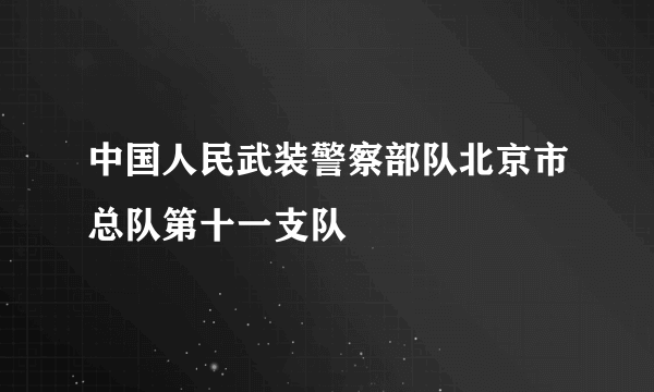 中国人民武装警察部队北京市总队第十一支队