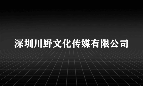 深圳川野文化传媒有限公司