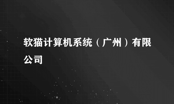 软猫计算机系统（广州）有限公司