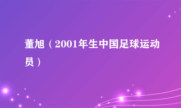 董旭（2001年生中国足球运动员）