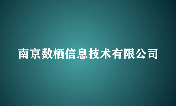 南京数栖信息技术有限公司