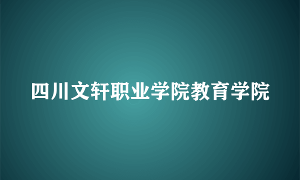 四川文轩职业学院教育学院