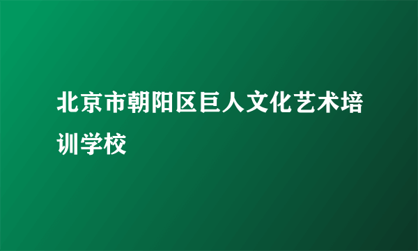 北京市朝阳区巨人文化艺术培训学校