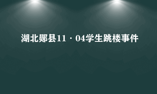 湖北郧县11·04学生跳楼事件