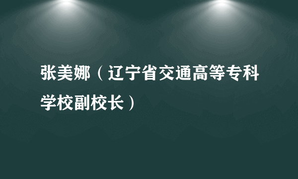 张美娜（辽宁省交通高等专科学校副校长）