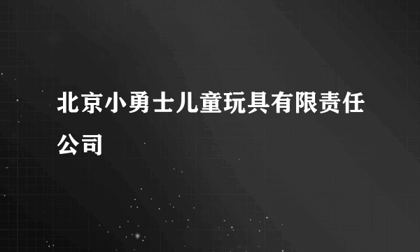 北京小勇士儿童玩具有限责任公司