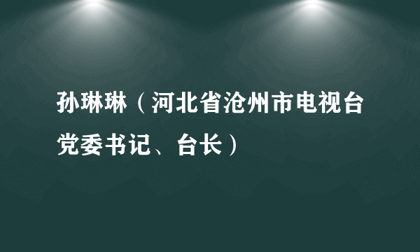 孙琳琳（河北省沧州市电视台党委书记、台长）