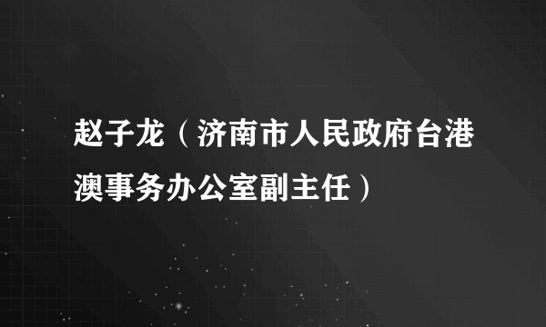 赵子龙（济南市人民政府台港澳事务办公室副主任）