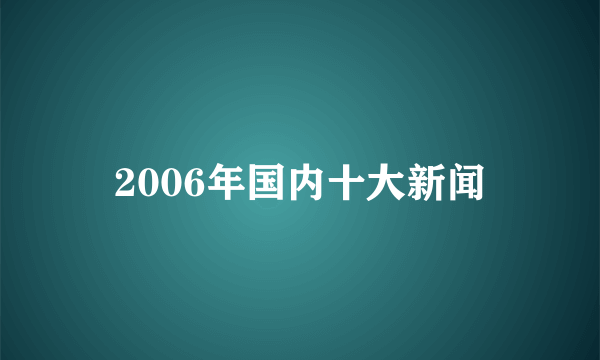 2006年国内十大新闻