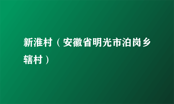 新淮村（安徽省明光市泊岗乡辖村）