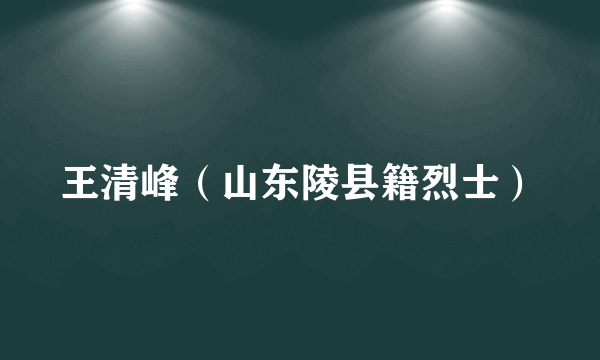 王清峰（山东陵县籍烈士）