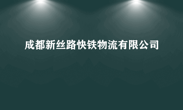 成都新丝路快铁物流有限公司